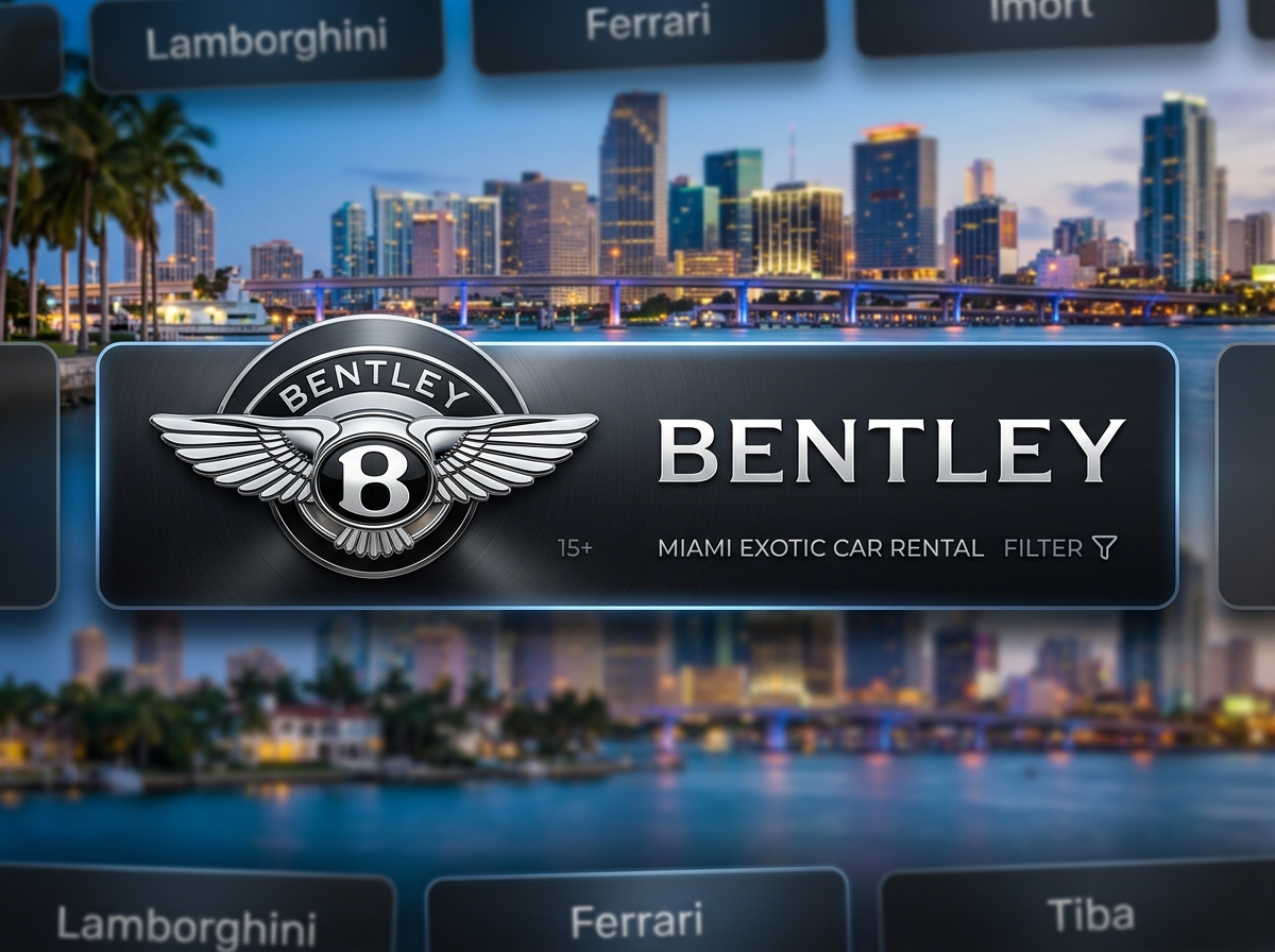 Bentley brand logo for Miami exotic car rental filter strip