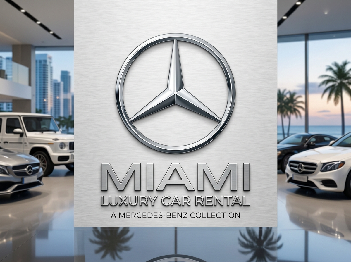 Mercedes-Benz three-pointed star logo for Miami luxury car rental fleet