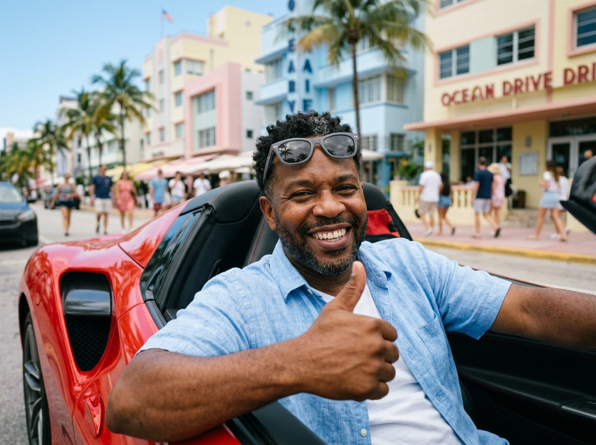 Marcus T. satisfied customer avatar who rented Ferrari 488 Spider in Miami South Beach